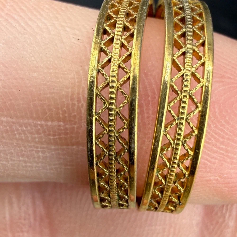 Vintage Gold Filled‎ Hoop Earrings Signed KL